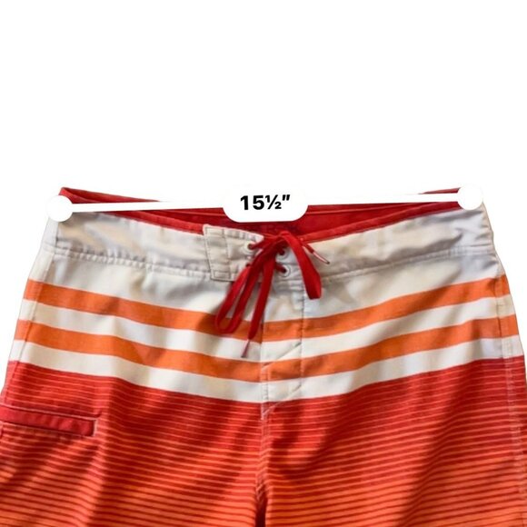 O’Neill‎ Hyperfreak Boardshorts Size 31 Trunks Colorblock Stripe Stretch Red - Picture 15 of 16